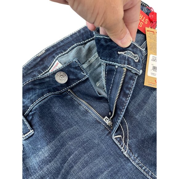 True Religion Womens Blue Super Stretch Slim Straight SIze 33 SKU 9278 - Picture 9 of 13